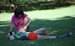 young people enjoy hanging out with friends in the park